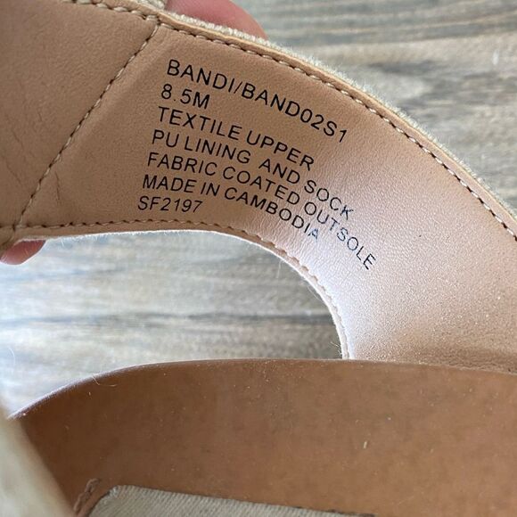 Steve Madden Bandi Beige Multi Sandal 8.5 Espadrille Platform - Picture 7 of 8